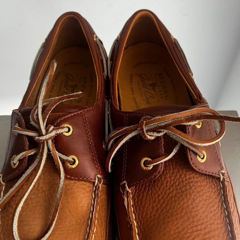 Sperry Top-Sider Gold Cup Boat Shoes Mens 11M Tan Brown Leather 0834911